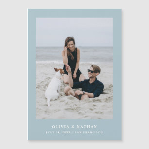 Poeder Blauwe Tekst en Magnetische Foto Sla de Dat