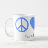 Poeder Blauwe Vrede, Liefde en Fietsen Koffiemok (Links)