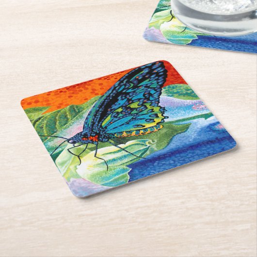 Poeder-Butterfly II Kartonnen Onderzetters (Schuin)