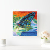 Poeder-Butterfly II Vierkante Klok (Huis)
