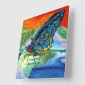Poeder-Butterfly II Vierkante Klok (Hoek)