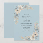 Poeder Champagne Blad Bruiloft Kaart (Voorkant / Achterkant)