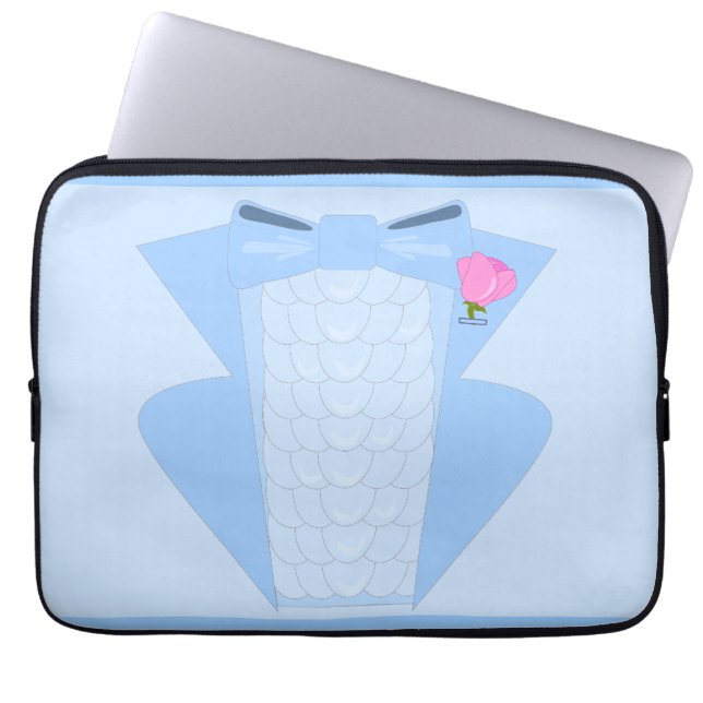 Poeder en gevlekte buisjes laptop sleeve (Voorkant)
