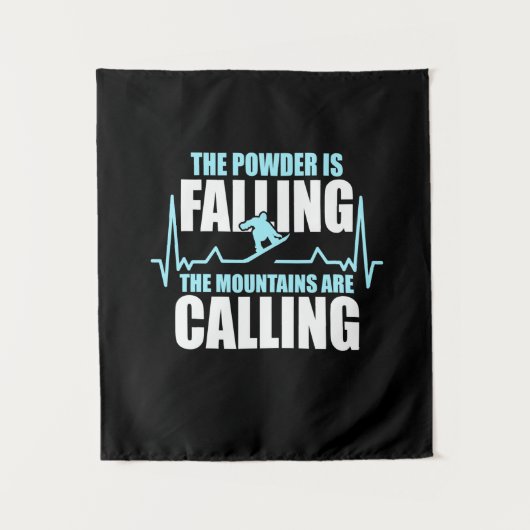 Poeder Is Vallende Sneeuwbord Wandkleed (Voorkant)