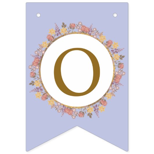 Poeder Lavendel Goud Bloemen Moderne Elegante Brui Vlaggetjes (Tweede vlag)