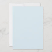 Poeder Leisteen Blauwe Bladerige Bruiloft Kaart (Achterkant)