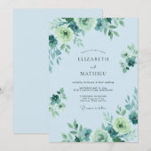 Poeder Mint Loof Eucalyptus Bruiloft Kaart (Voorkant / Achterkant)