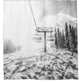 Poeder op de heuvel // Zwart-wit Douchegordijn (Voorkant)