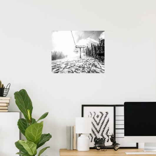 Poeder op de heuvel // Zwart-wit Poster (Thuiskantoor)