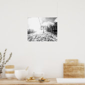 Poeder op de heuvel // Zwart-wit Poster (Keuken)