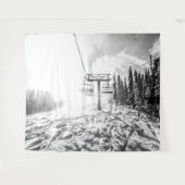 Poeder op de heuvel // Zwart-wit Wandkleed (Voorkant (horizontaal))