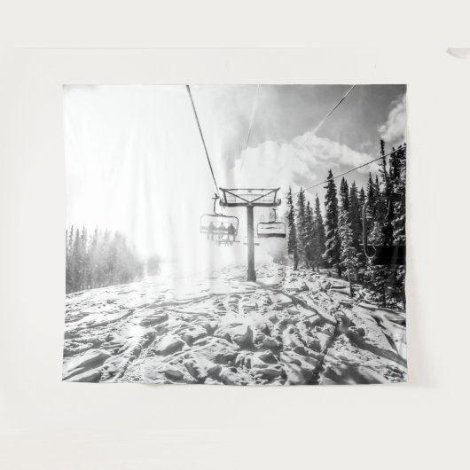 Poeder op de heuvel // Zwart-wit Wandkleed (Voorkant (horizontaal))