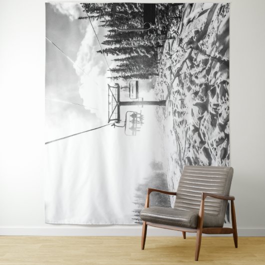 Poeder op de heuvel // Zwart-wit Wandkleed (In situ)