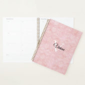 Poeder Roze Batik Elegant Monogram Naam Planner (Display)