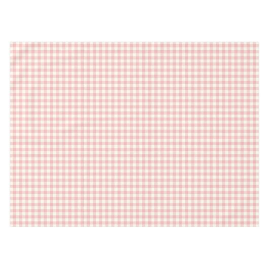 Poeder Roze Gingham Cotton Tablecloth Tafelkleed (Voorkant (Horizontaal))