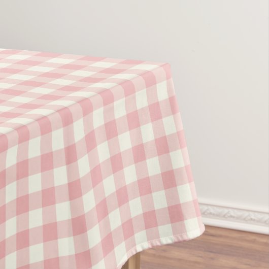 Poeder Roze Gingham Cotton Tablecloth Tafelkleed (Voorbeeld)