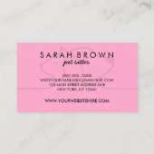 Poeder Roze Lineaire Logo Dog Kat Pet Visitekaartje (Achterkant)