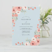 Poeder Roze Ranunculus Eucalyptus Bruiloft Kaart (Staand voorkant)