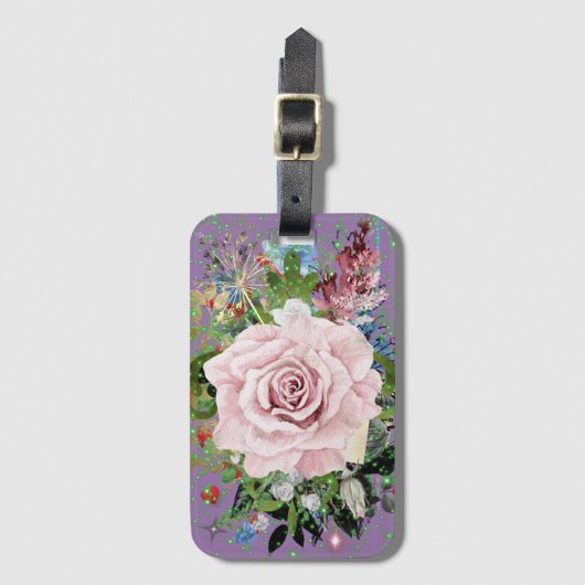 Poeder Roze Rose Bagagelabel (Voorkant (verticaal))