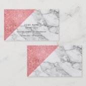 Poeder Roze Roze Gold Faux Blush Vip Marmer Grey Visitekaartje (Voorkant / Achterkant)
