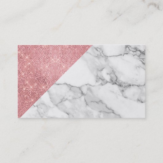 Poeder Roze Roze Gold Faux Blush Vip Marmer Grey Visitekaartje (Achterkant)