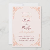 Poeder Roze  uitziende bruiloft Kaart (Voorkant)