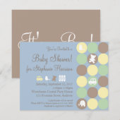 Poeder Stippen Baby shower Uitnodiging (Voorkant / Achterkant)