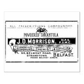 Poeder Tarantula apotheek label Rubberstempel (Afrduk)