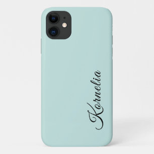 Poeder Turquoise Solid Color Minimalistische naam Case-Mate iPhone Case