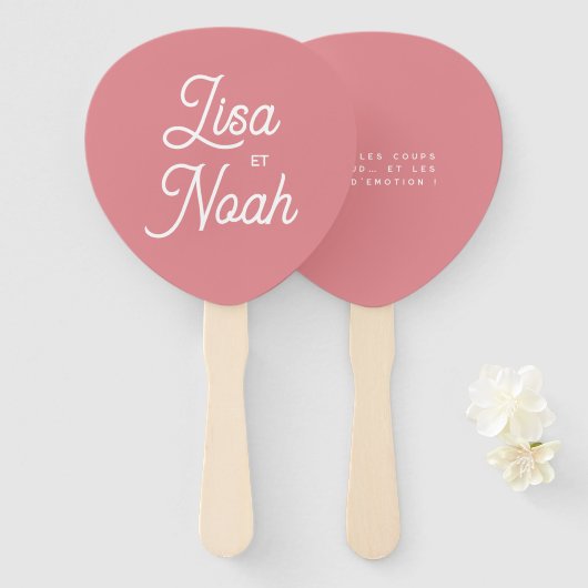 Poeder van roze Colorus Handwaaier (Voorkant en achterkant)