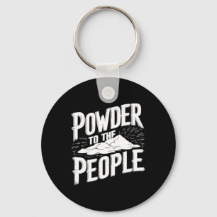 Poeder voor de mensen - Snowboarder Skier Freeride Sleutelhanger