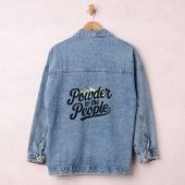 "Poeder voor het volk" Retro Snowboard & Ski Denim Jacket (Hangar)