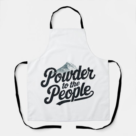 "Poeder voor het volk" Retro Snowboard & Ski Schort (Voorkant)