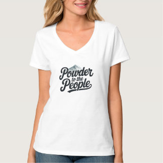 "Poeder voor het Volk" Retro Snowboard & Ski T-shirt