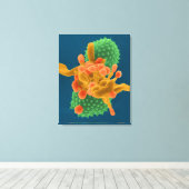 Poederachtige schimmel hyphae / sporen en ambrosia canvas afdruk (Insitu (Houten vloer))