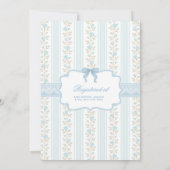  Poederblauw Bow Boy Baby shower Kaart (Achterkant)