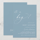 Poederblauw | Eenvoudig Modern Het is een Jongen B Kaart (Voorkant / Achterkant)