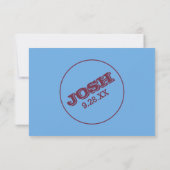 Poederblauw en Maroon After Party of Details Kaart (Achterkant)