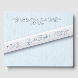 Poederblauw gastboek van eenvoud gastenboek