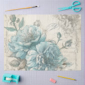 Poederblauw  geïnspireerde bloemdecoupage tissuepapier (Craft)