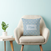 Poederblauw Gingham Gans Buffalo Check Aangepaste  Kussen (Stoel)