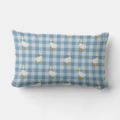 Poederblauw Gingham Gans Buffalo Check Aangepaste  Kussen (Achterkant)