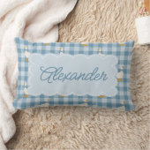 Poederblauw Gingham Gans Buffalo Check Aangepaste  Kussen (Deken)