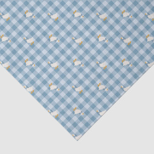 Poederblauw Gingham Ganzerooster Rutgeruit Tissuepapier