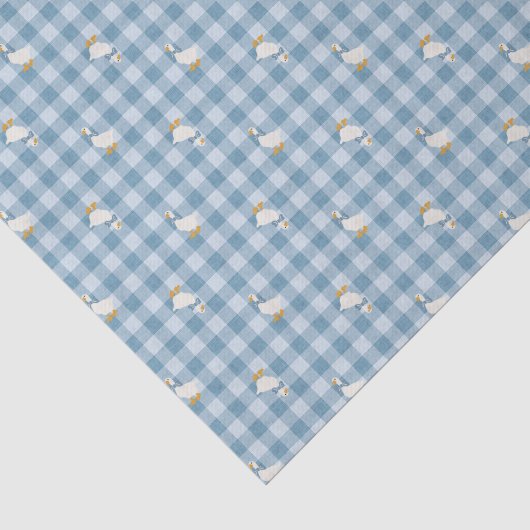 Poederblauw Gingham Ganzerooster Rutgeruit Tissuepapier (Detail)