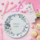 Poederblauw Huwelijkspapier Bord (Feest)