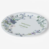 Poederblauw Huwelijkspapier Bord (Gekanteld)