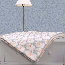 Poederblauw  Kerstman Winking Christmas Fleece Deken