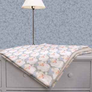 Poederblauw  Kerstman Winking Christmas Fleece Deken