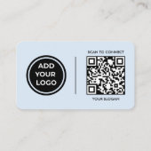 Poederblauw logo scan code contact visitekaartje (Achterkant)